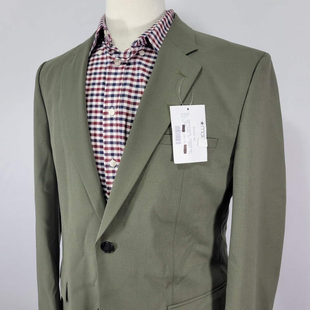 HUGO BOSS Men's Sport Coat Blazer Two Button Olive Wool Blend Super Flex 40R US - Picture 7 of 16